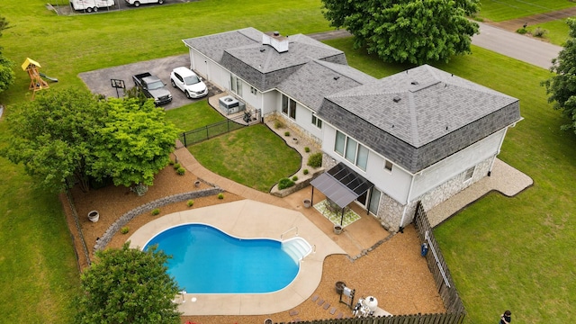 5024 Lakeridge Dr, Old Hickory, TN 37138 - aerial view of property and surrounding area with a pool area