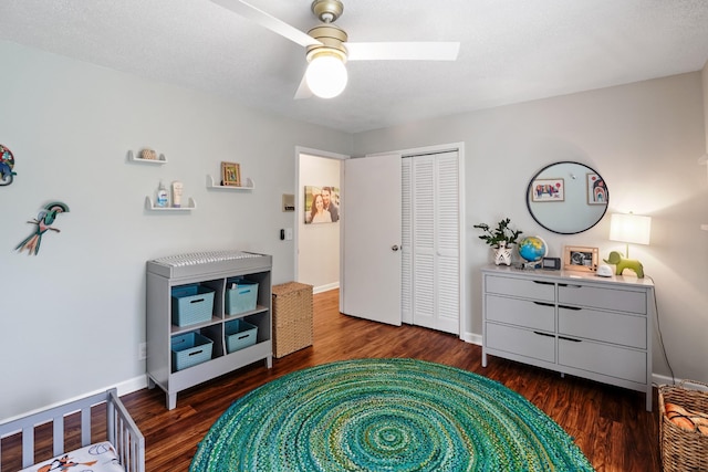5024 Lakeridge Dr, Old Hickory, TN 37138 - bedroom with wood finished floors, a closet, baseboards, and a ceiling fan