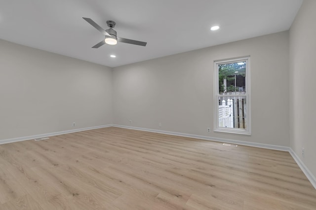4048 Lancashire Dr, Antioch, TN 37013 - spare room with light wood-style floors, baseboards, recessed lighting, and ceiling fan