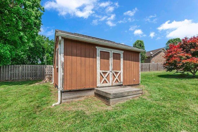 view of shed