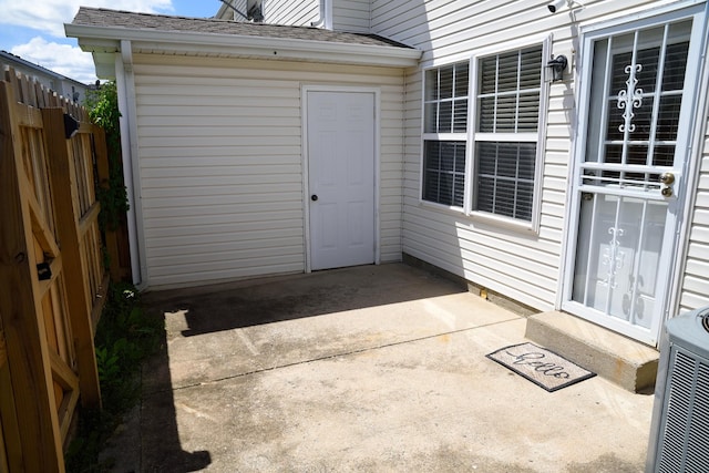 view of patio featuring fence