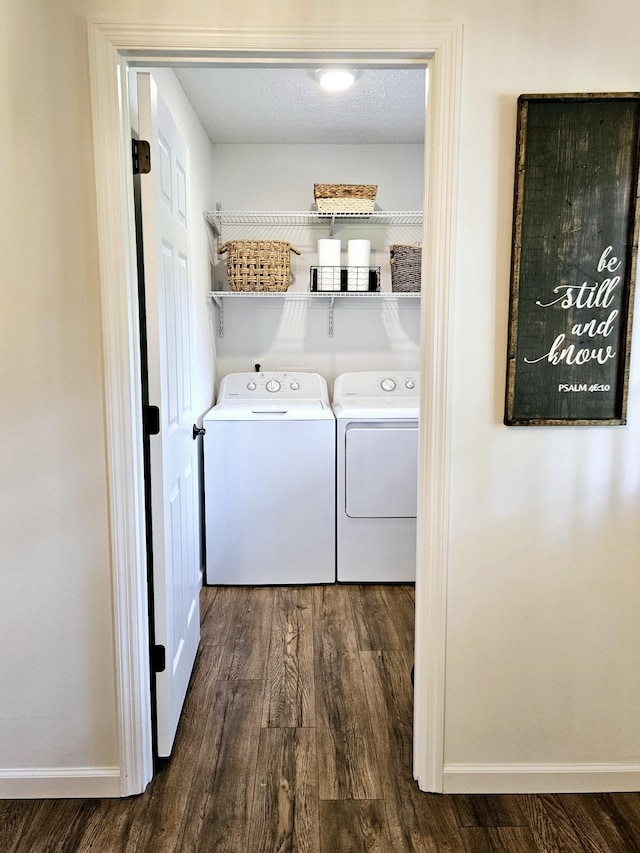 429 E Castle St, Murfreesboro, TN 37130 - laundry room with baseboards, laundry area, wood finished floors, and washer and clothes dryer