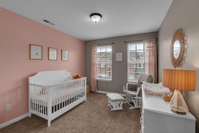 1803 Villa Cir, Lebanon, TN 37090 - carpeted bedroom featuring a crib, baseboards, and visible vents