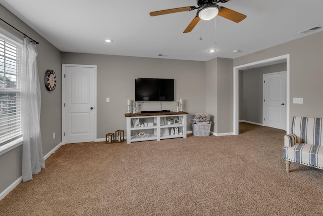 1803 Villa Cir, Lebanon, TN 37090 - living room featuring carpet flooring, baseboards, and visible vents