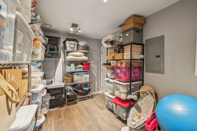 storage area with electric panel