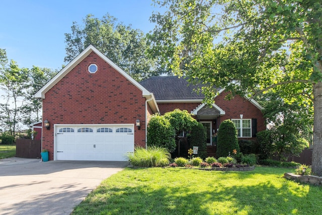 4006 Greentree Ct W, Smyrna, TN 37167 - view of front of property with driveway, brick siding, a garage, and a front lawn