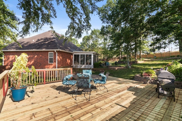 4006 Greentree Ct W, Smyrna, TN 37167 - deck featuring a sunroom and outdoor dining space