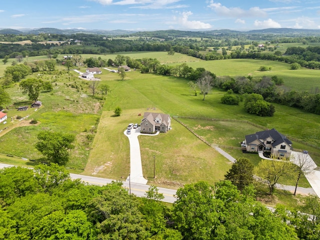 bird's eye view with a rural view