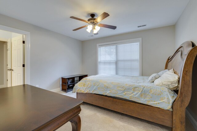 2808 Wynthrope Hall Dr N, Murfreesboro, TN 37129 - carpeted bedroom with visible vents, baseboards, and a ceiling fan