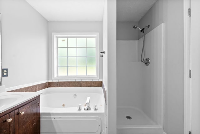 1476 Mutual Dr, Clarksville, TN 37042 - bathroom with a whirlpool tub, vanity, and a shower