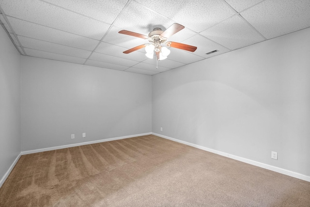 1476 Mutual Dr, Clarksville, TN 37042 - empty room with a paneled ceiling, carpet, and a ceiling fan