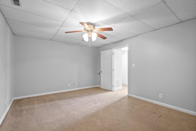 1476 Mutual Dr, Clarksville, TN 37042 - carpeted spare room featuring a ceiling fan and a paneled ceiling