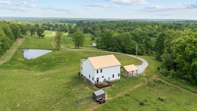531 Wilson Hollow Rd, Dickson, TN 37055 - birds eye view of property featuring a water view and a view of trees