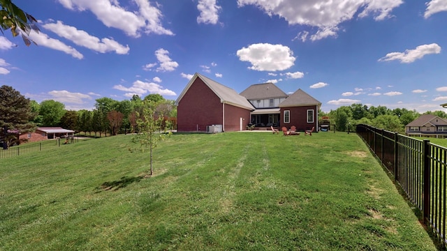 view of yard featuring a fenced backyard