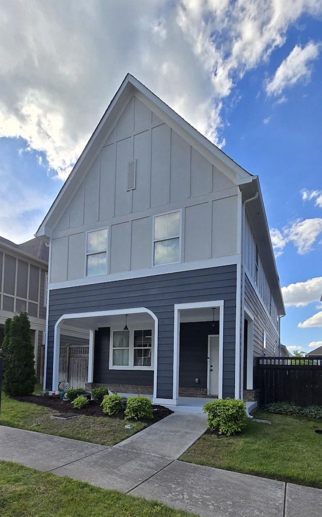 view of front of house with board and batten siding