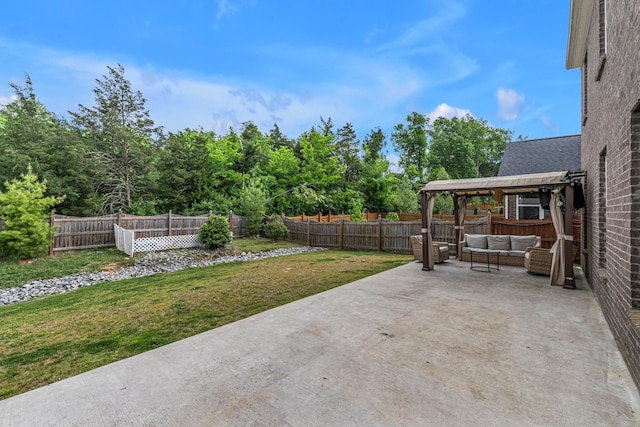 view of patio / terrace with an outdoor living space