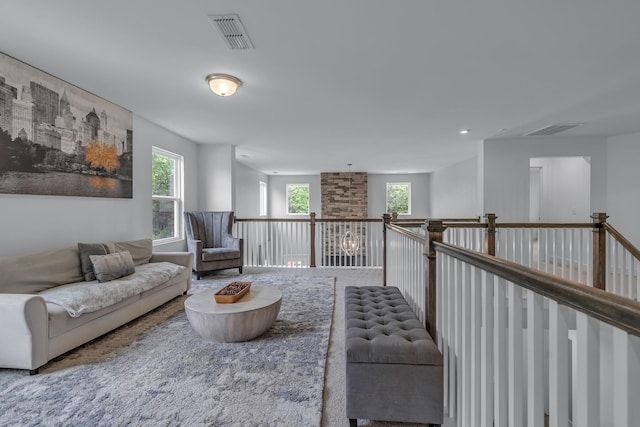 living room featuring carpet floors