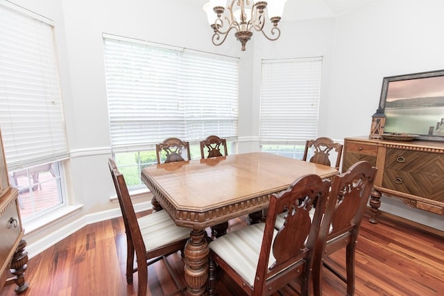 5012 John Hagar Rd, Hermitage, TN 37076 - dining room with a chandelier, wood finished floors, and baseboards