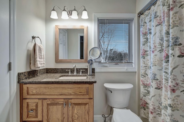 121 Grassland Dr, Gallatin, TN 37066 - bathroom with toilet, vanity, and curtained shower