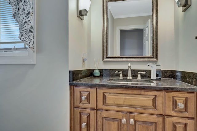 121 Grassland Dr, Gallatin, TN 37066 - bathroom featuring ornamental molding and vanity