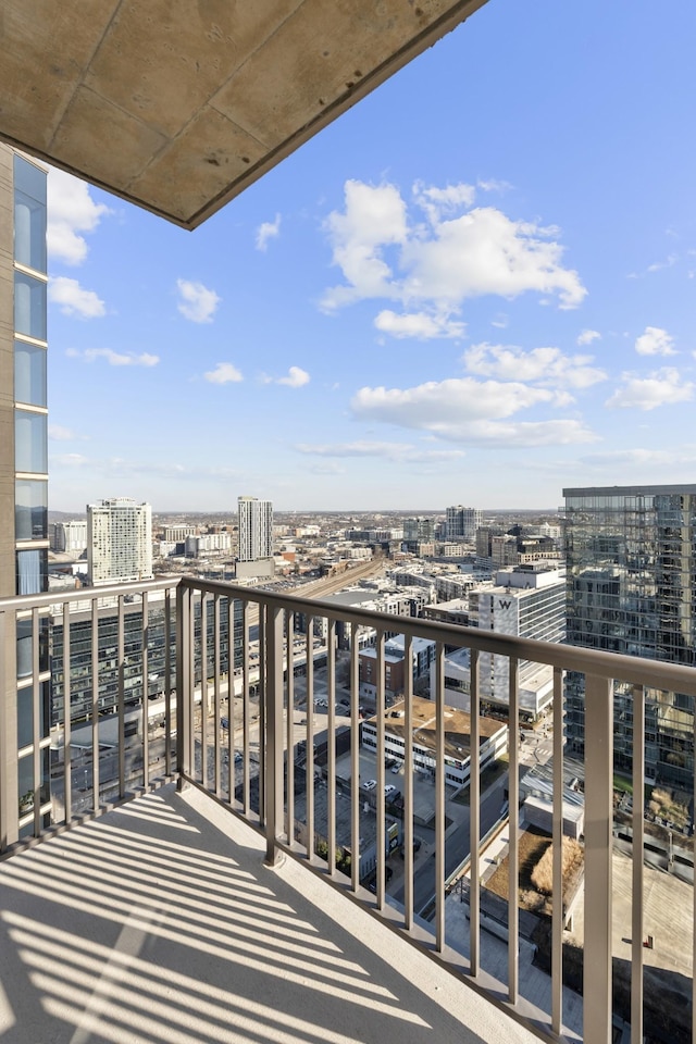 balcony with a view of city