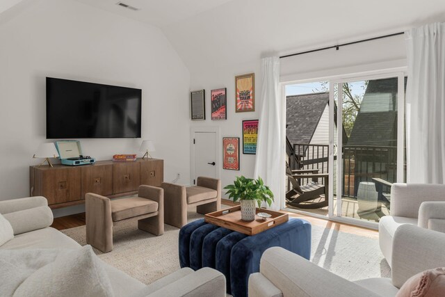 5615 Tennessee Ave Unit A, Nashville, TN 37209 - living room with wood finished floors and vaulted ceiling