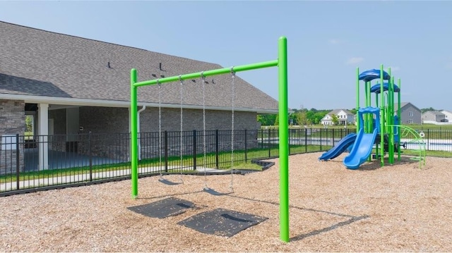 community play area with fence
