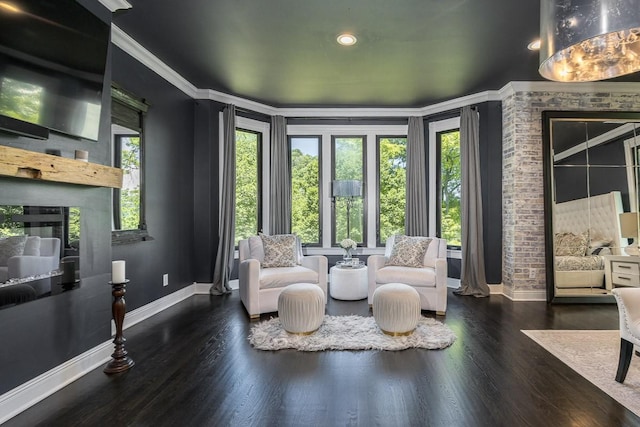 716 Split Rail Dr, Brentwood, TN 37027 - living area featuring baseboards, wood finished floors, and crown molding