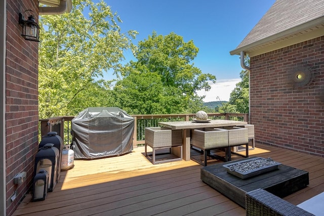 716 Split Rail Dr, Brentwood, TN 37027 - wooden deck with outdoor dining area and area for grilling