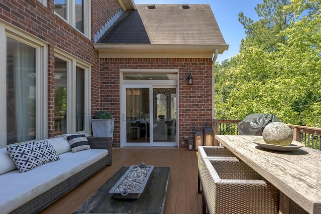 716 Split Rail Dr, Brentwood, TN 37027 - wooden deck featuring outdoor lounge area, a grill, and outdoor dining space
