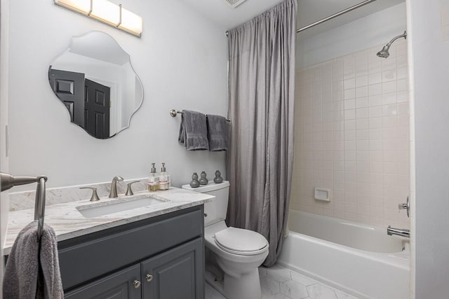 716 Split Rail Dr, Brentwood, TN 37027 - full bathroom with tile patterned flooring, vanity, toilet, and shower / bath combination with curtain