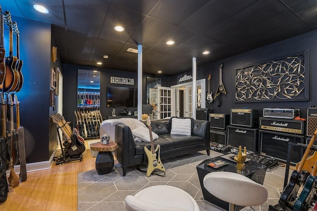 716 Split Rail Dr, Brentwood, TN 37027 - playroom featuring wood finished floors, recessed lighting, and french doors