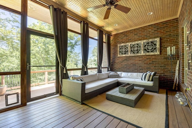 716 Split Rail Dr, Brentwood, TN 37027 - sunroom featuring an outdoor living space and ceiling fan