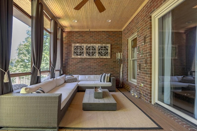 716 Split Rail Dr, Brentwood, TN 37027 - sunroom / solarium with an outdoor living space and a ceiling fan