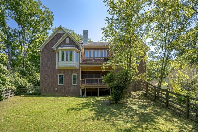 716 Split Rail Dr, Brentwood, TN 37027 - back of house featuring brick siding and a chimney
