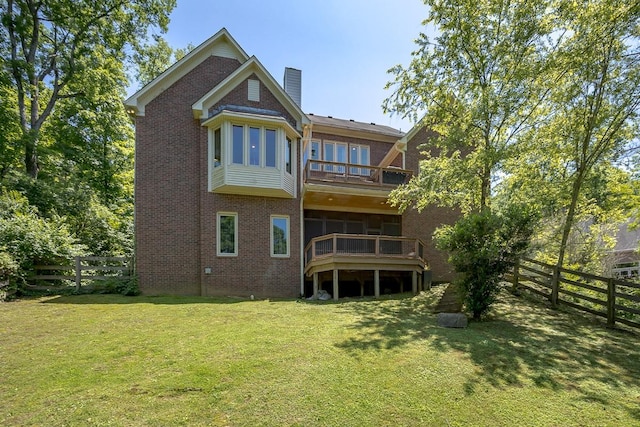 716 Split Rail Dr, Brentwood, TN 37027 - rear view of house with brick siding and a chimney