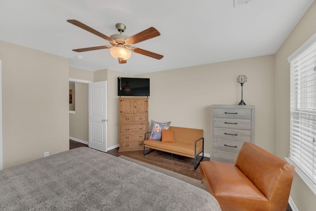 127 Cobblestone Place Dr, Goodlettsville, TN 37072 - sitting room with wood finished floors, ceiling fan, and baseboards