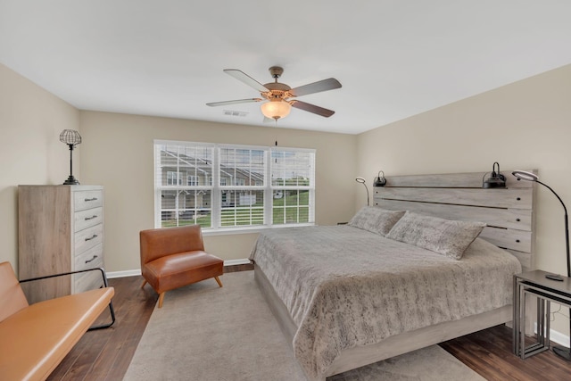127 Cobblestone Place Dr, Goodlettsville, TN 37072 - bedroom featuring dark wood-style floors, baseboards, and ceiling fan