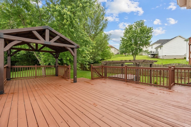deck with a gazebo