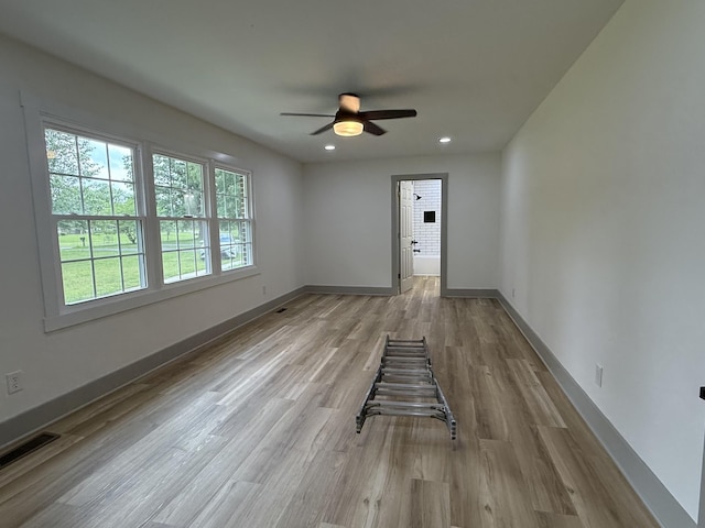 305 Twelve Oaks Rd, Tullahoma, TN 37388 - spare room with a ceiling fan, wood finished floors, baseboards, and recessed lighting