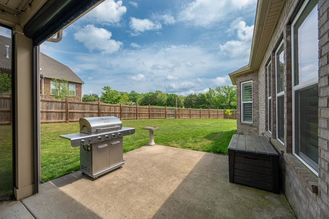 view of patio / terrace with a grill