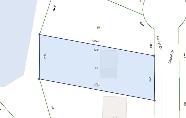 map showing property parcels