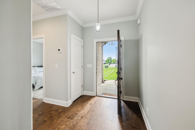 657 Josef Cir, Columbia, TN 38401 - entrance foyer with ornamental molding, dark wood-style floors, and baseboards
