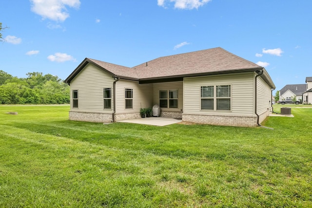 657 Josef Cir, Columbia, TN 38401 - rear view of house featuring a patio, a yard, central AC, and a shingled roof