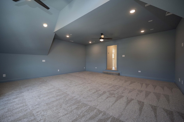 0 Pat Nixon Ct, Murfreesboro, TN 37130 - carpeted spare room with ceiling fan, vaulted ceiling, baseboards, and recessed lighting