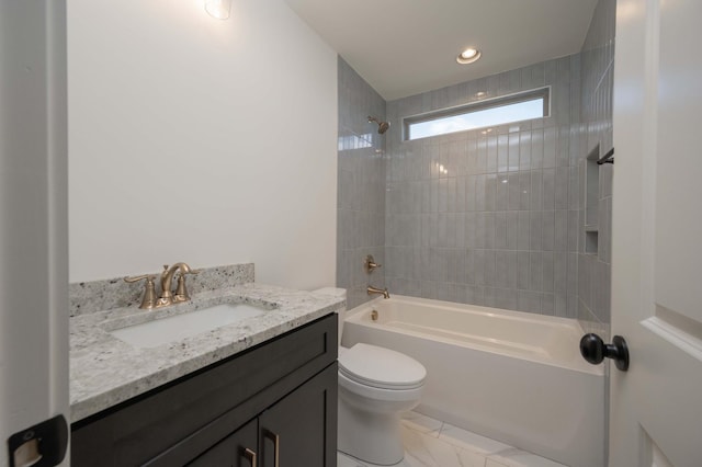 0 Pat Nixon Ct, Murfreesboro, TN 37130 - full bathroom featuring toilet, tub / shower combination, vanity, and marble finish flooring