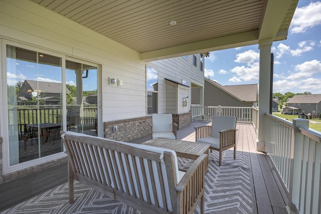9016 Nestling Ridge Ct, College Grove, TN 37046 - deck featuring a residential view and an outdoor living space