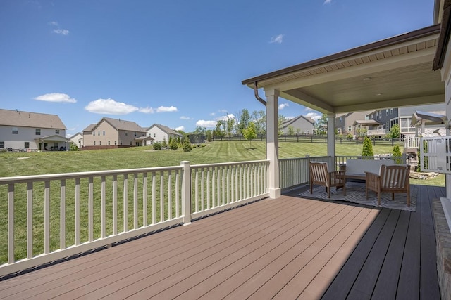 9016 Nestling Ridge Ct, College Grove, TN 37046 - wooden terrace with a lawn and a residential view