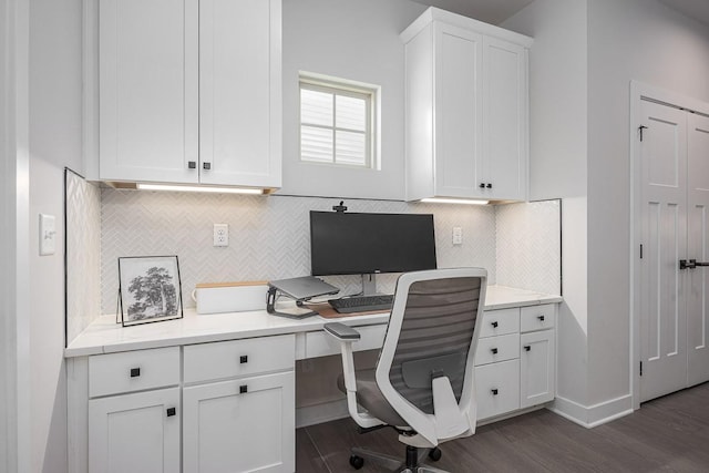 9016 Nestling Ridge Ct, College Grove, TN 37046 - home office with dark wood-style floors and built in desk