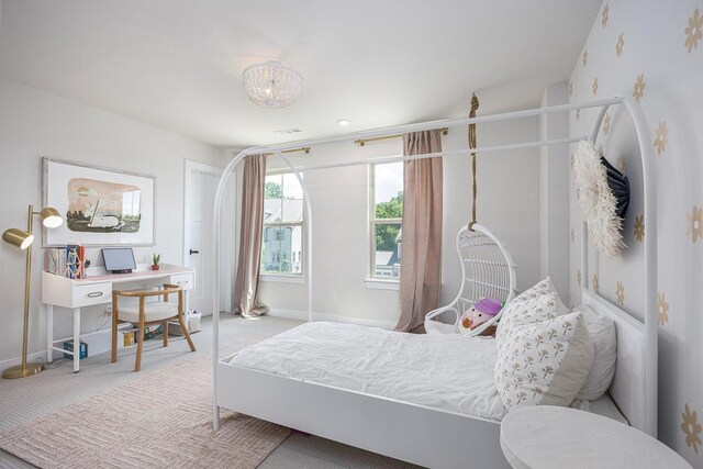 9016 Nestling Ridge Ct, College Grove, TN 37046 - carpeted bedroom with baseboards and a desk